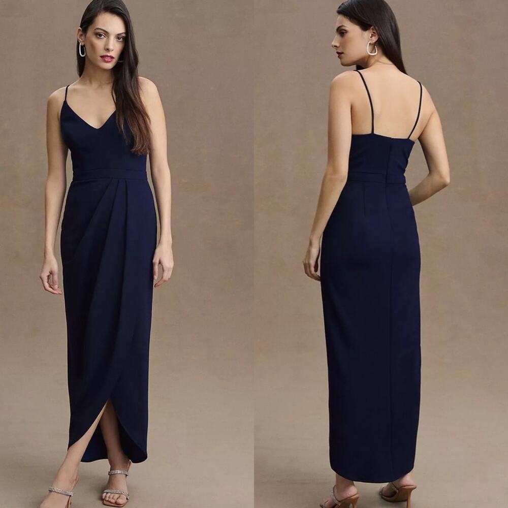 NWT BHLDN Lyra V-Neck Wrap Skirt Crepe Dress
